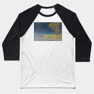 Forest reflecting to small lake at morning Baseball T-Shirt